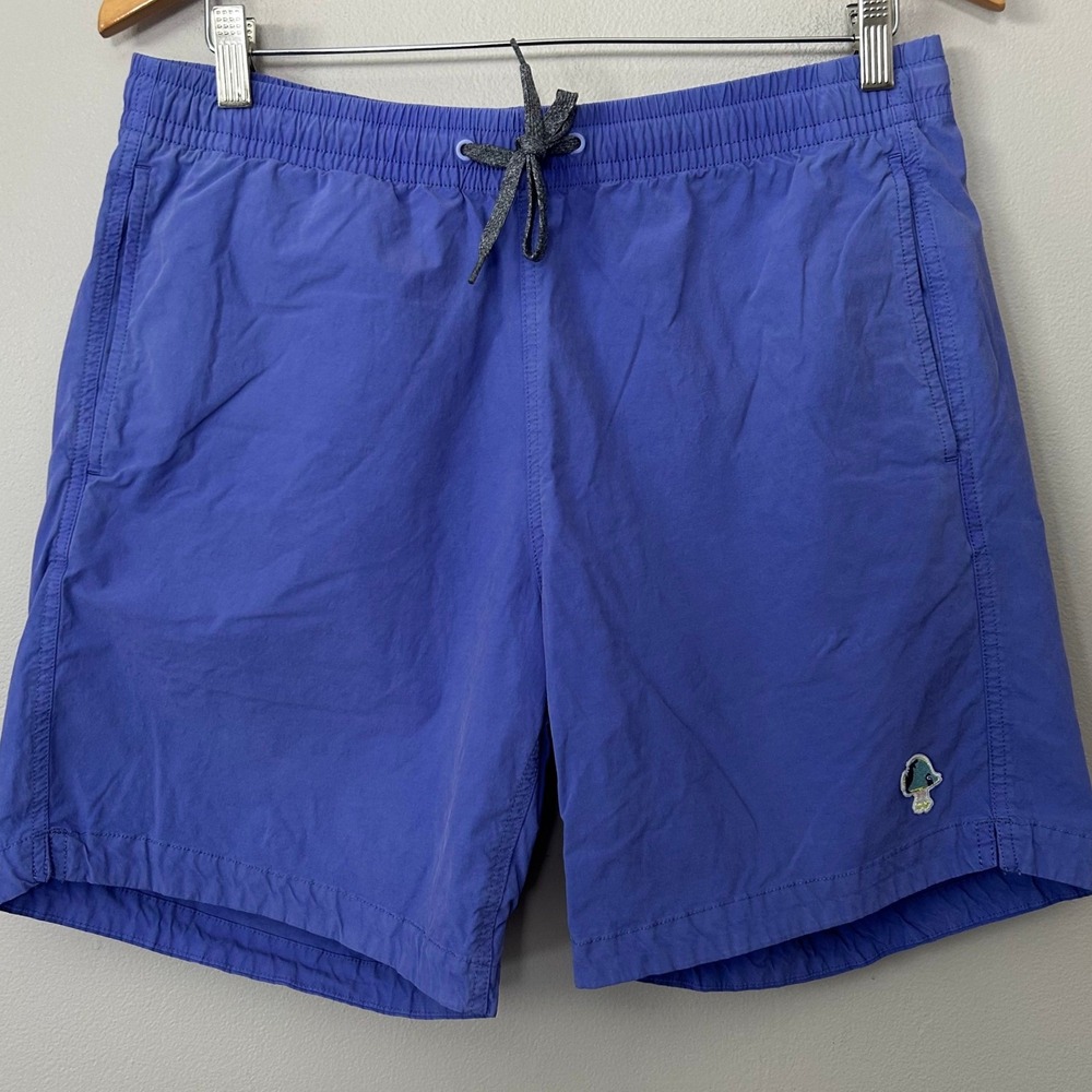 Bonobos Anywhere Shorts Mens M Purple Pull On Drawstring Embroidered Fish 7"